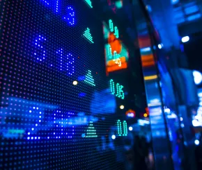 Image of digital financial market display